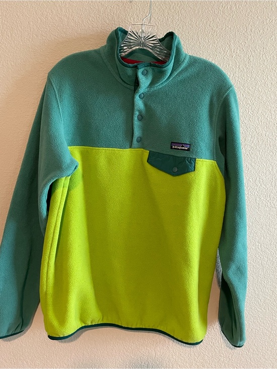 Patagonia Other - Patagonia Men’s Teal and Lime Two-Tone Snap Pullover